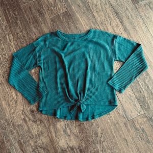 Waffle Knit Long Sleeve Top